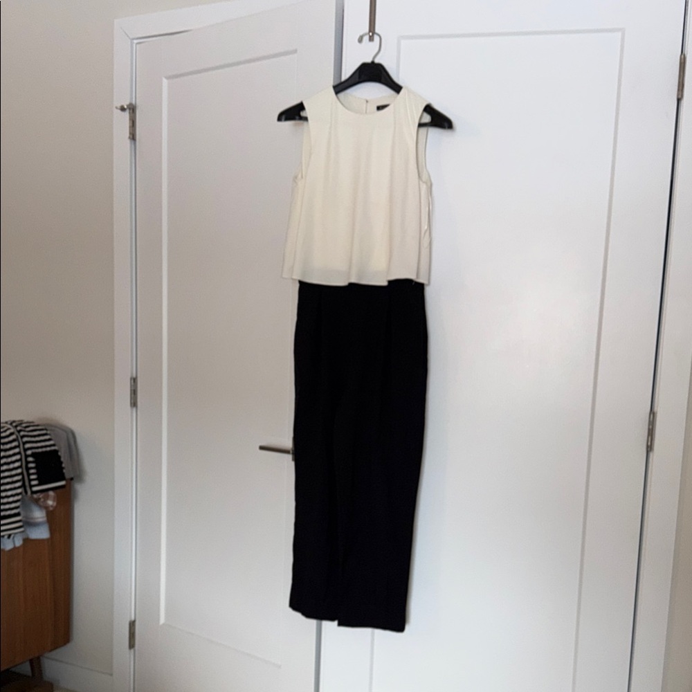 Massimo Dutti Cream and Black Jumpsuit